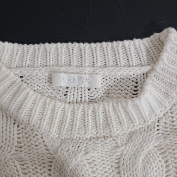 Sablyn Cotton Silk Knit Sweater Cream size M - Picture 6 of 6